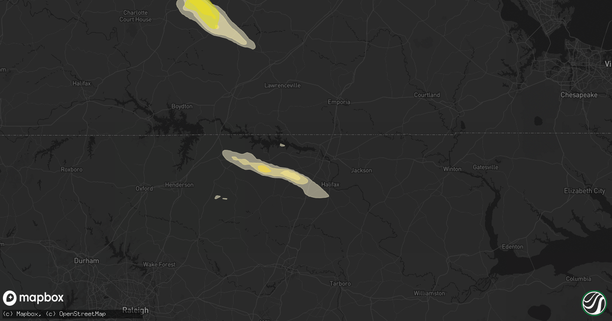 Hail map in Roanoke Rapids, NC on May 27, 2026