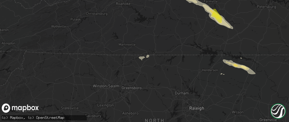 Hail map in Ruffin, NC on May 27, 2026