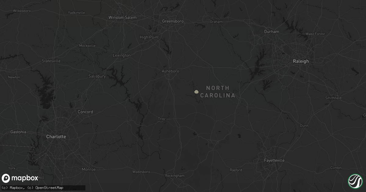 Hail map in Seagrove, NC on May 27, 2026