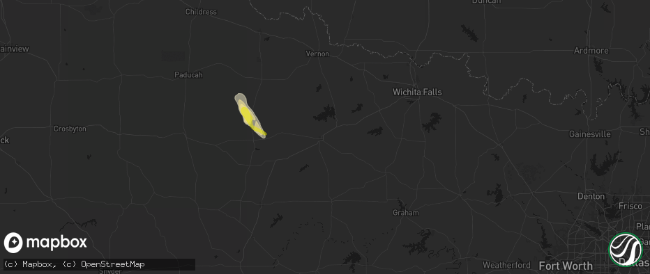 Hail map in Seymour, TX on May 27, 2026