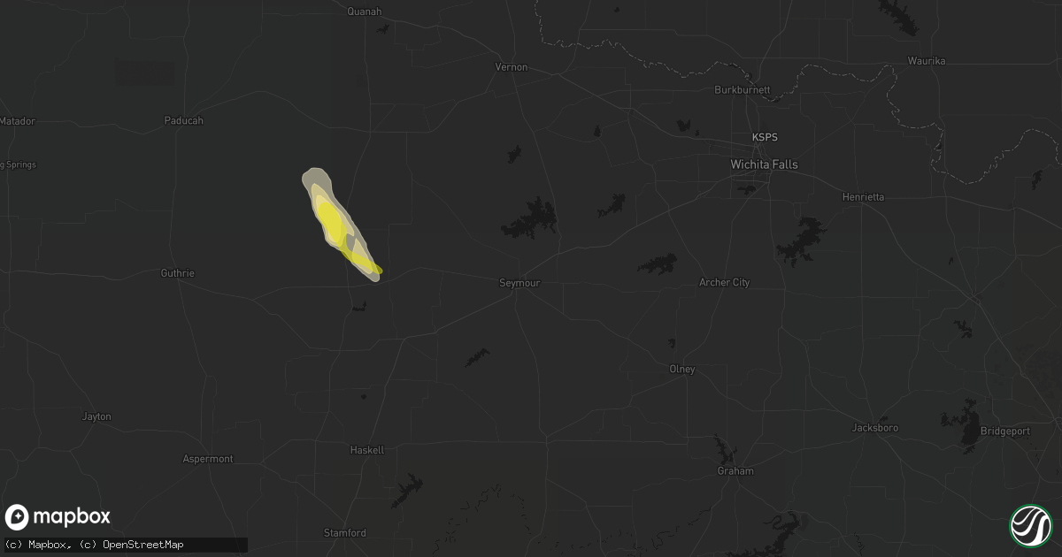 Hail map in Seymour, TX on May 27, 2026