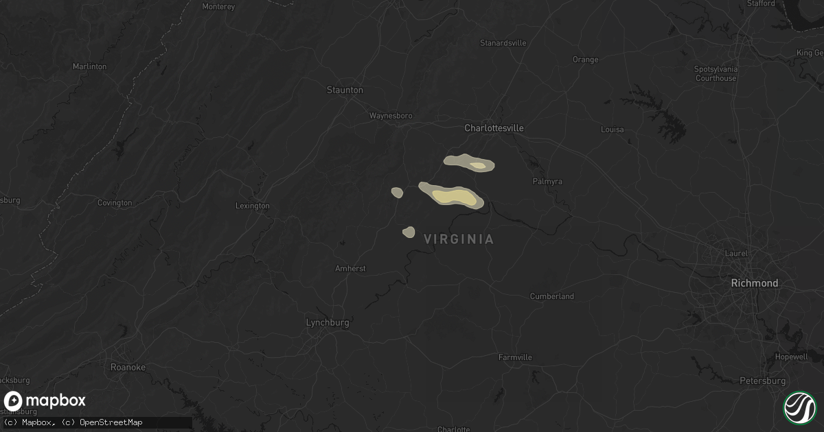 Hail map in Shipman, VA on May 27, 2026