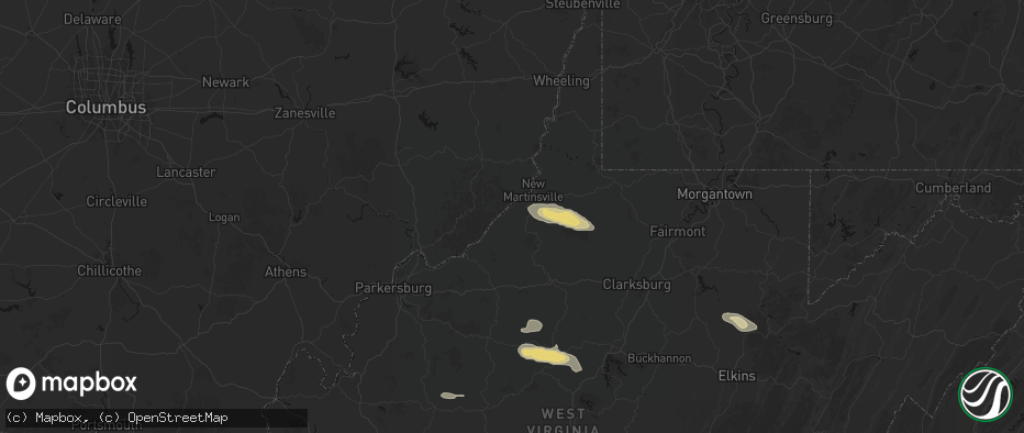 Hail map in Sistersville, WV on May 27, 2026