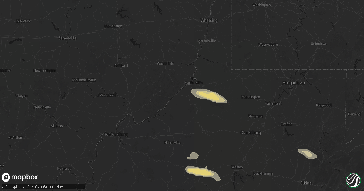 Hail map in Sistersville, WV on May 27, 2026