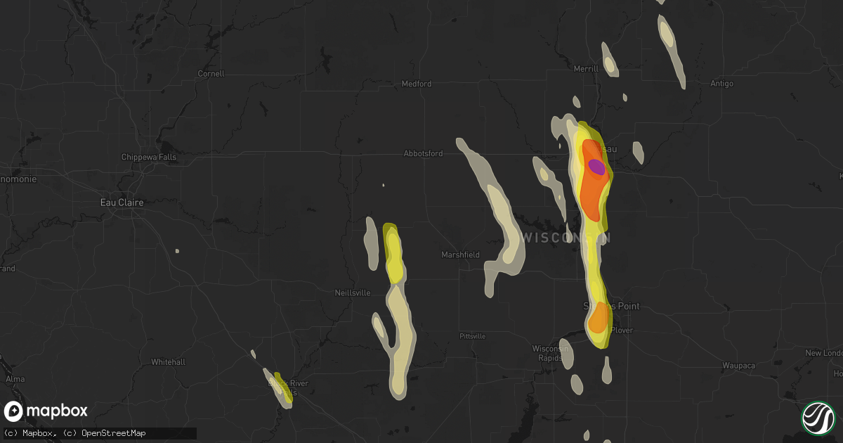 Hail map in Spencer, WI on May 27, 2026