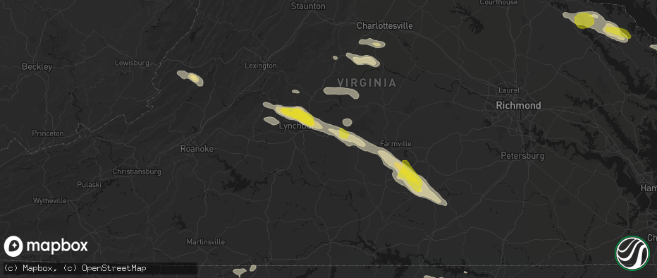Hail map in Spout Spring, VA on May 27, 2026