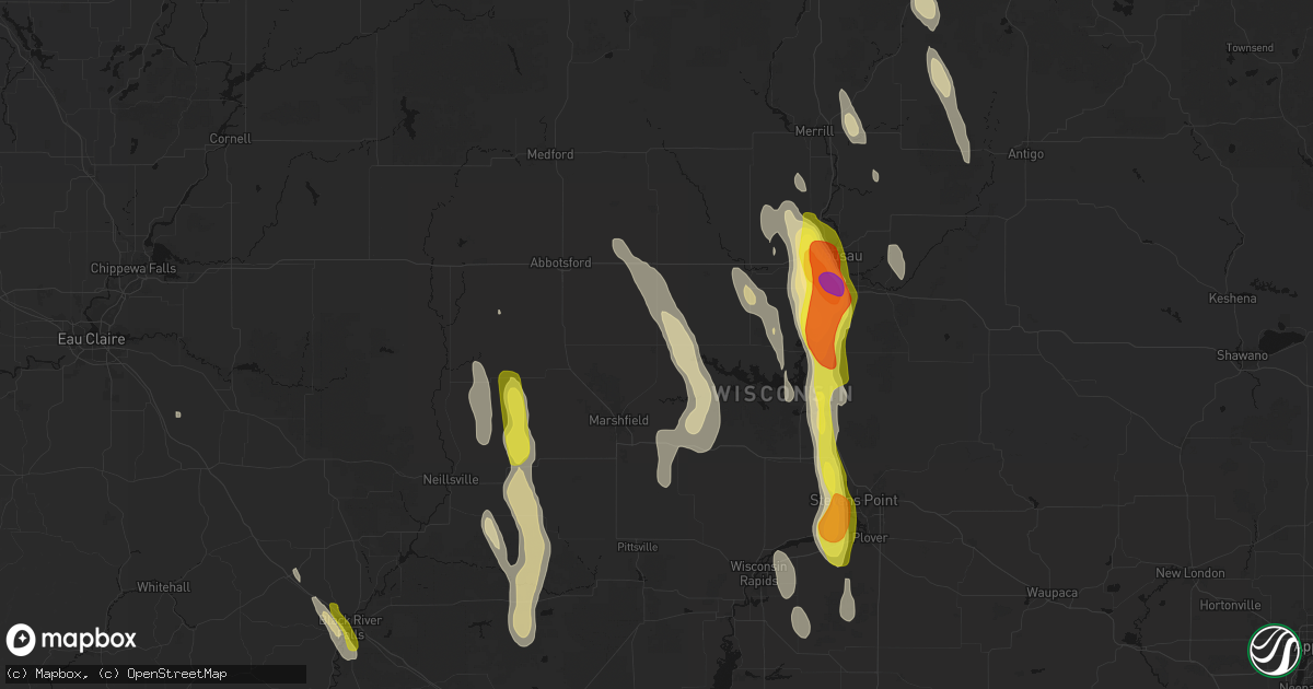 Hail map in Stratford, WI on May 27, 2026