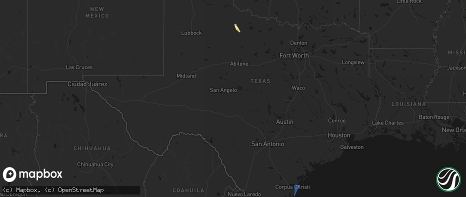 Hail map in Texas on May 27, 2026
