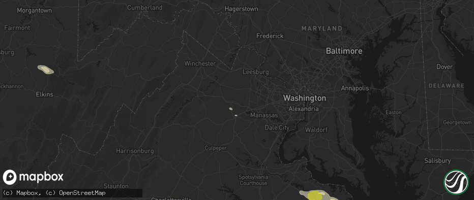 Hail map in The Plains, VA on May 27, 2026