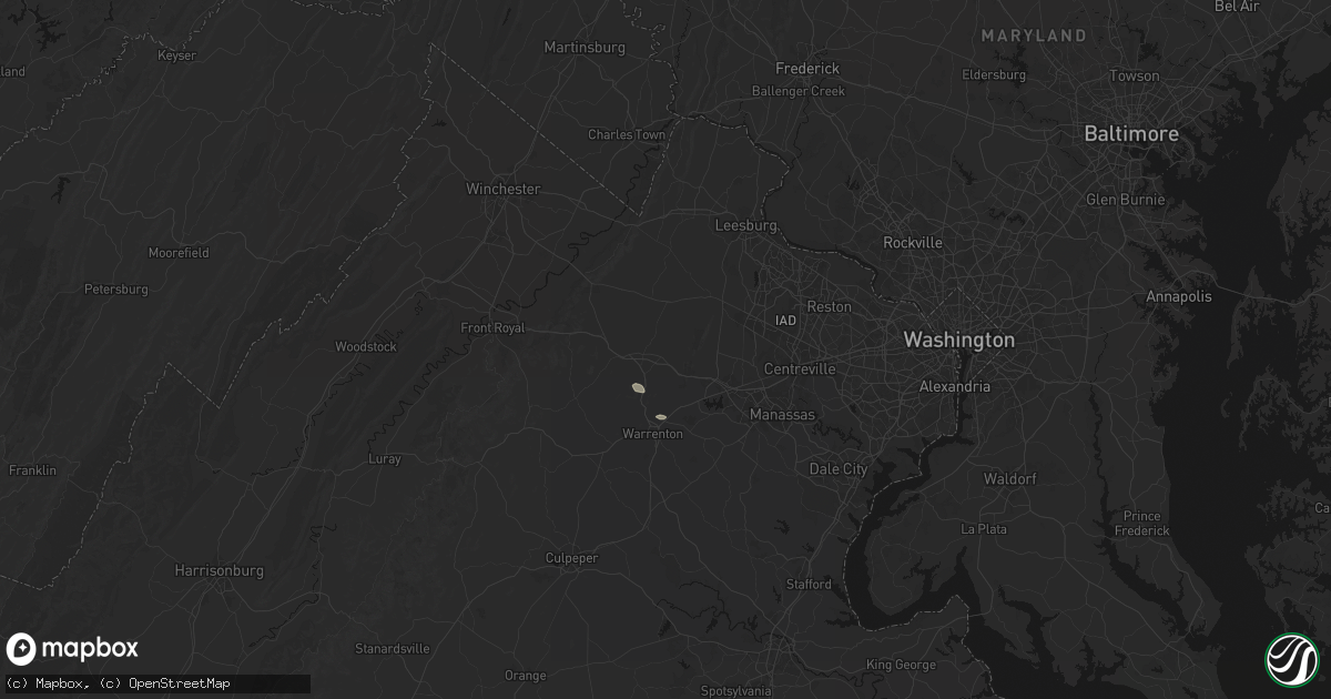 Hail map in The Plains, VA on May 27, 2026