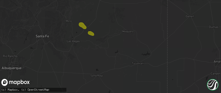 Hail map in Trementina, NM on May 27, 2026