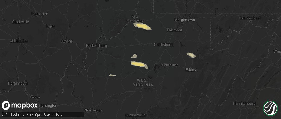 Hail map in Troy, WV on May 27, 2026