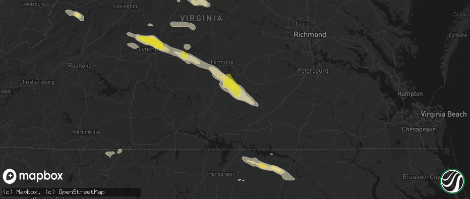 Hail map in Victoria, VA on May 27, 2026