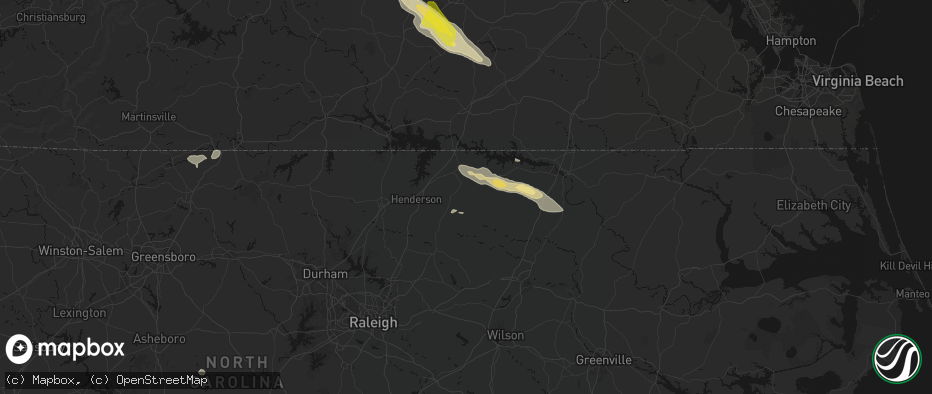 Hail map in Warrenton, NC on May 27, 2026
