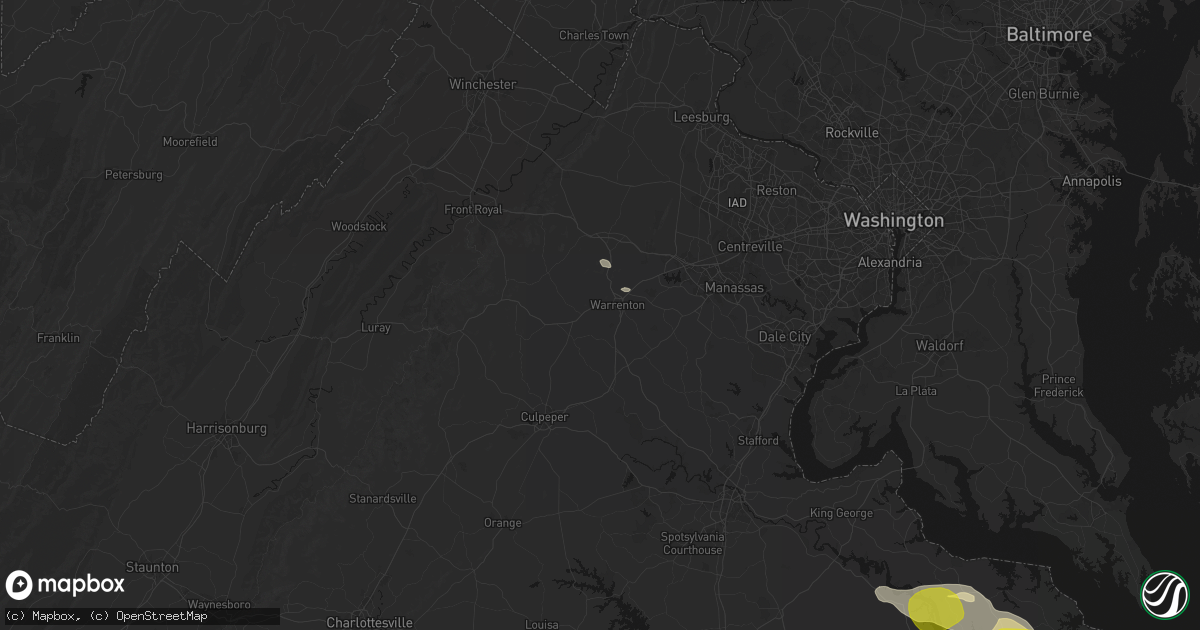 Hail map in Warrenton, VA on May 27, 2026