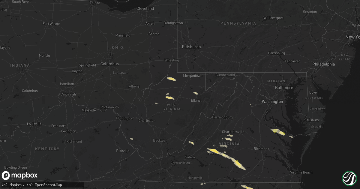 Hail map in West Virginia on May 27, 2026