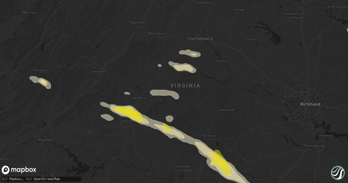 Hail map in Wingina, VA on May 27, 2026