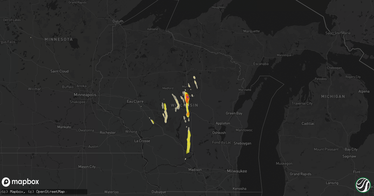 Hail map on May 27, 2026