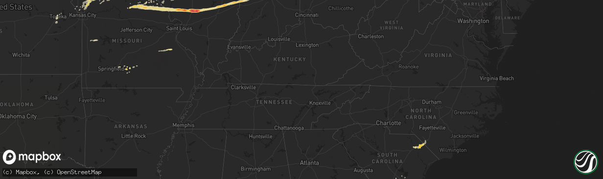 Hail map in Missouri on May 28, 2011