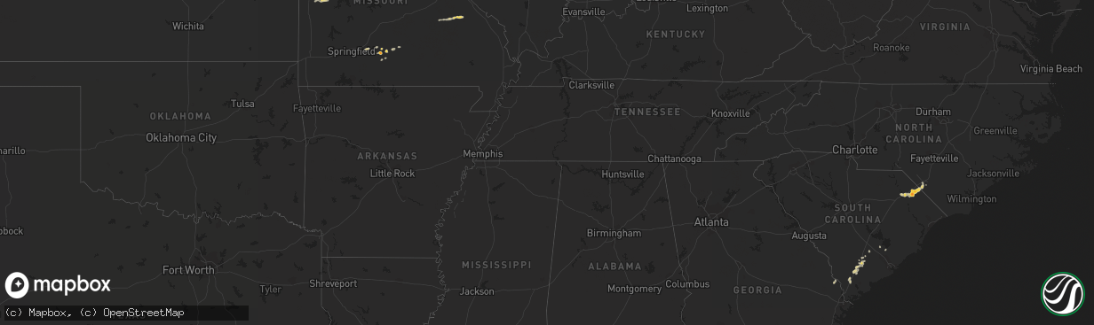 Hail map on May 28, 2011