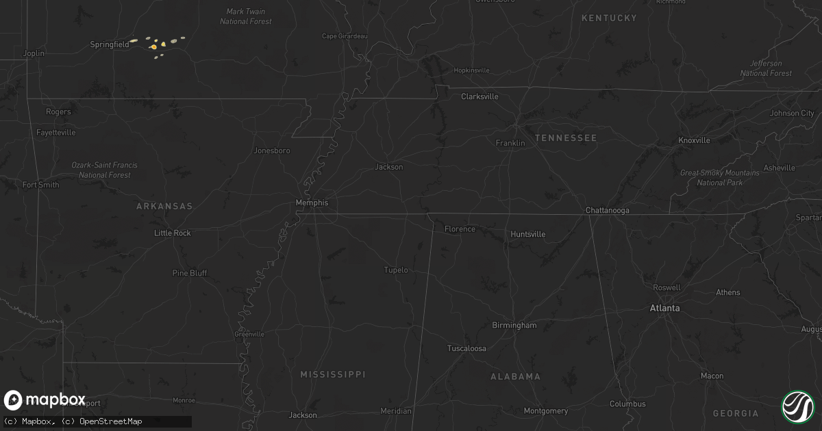Hail map on May 28, 2011
