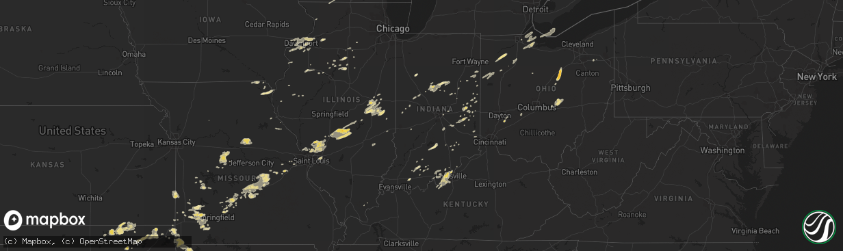 Hail map in Arkansas on May 28, 2012