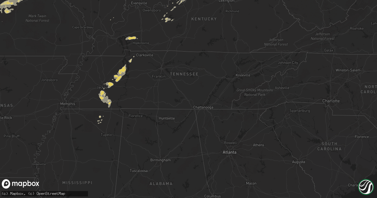 Hail map on May 28, 2012