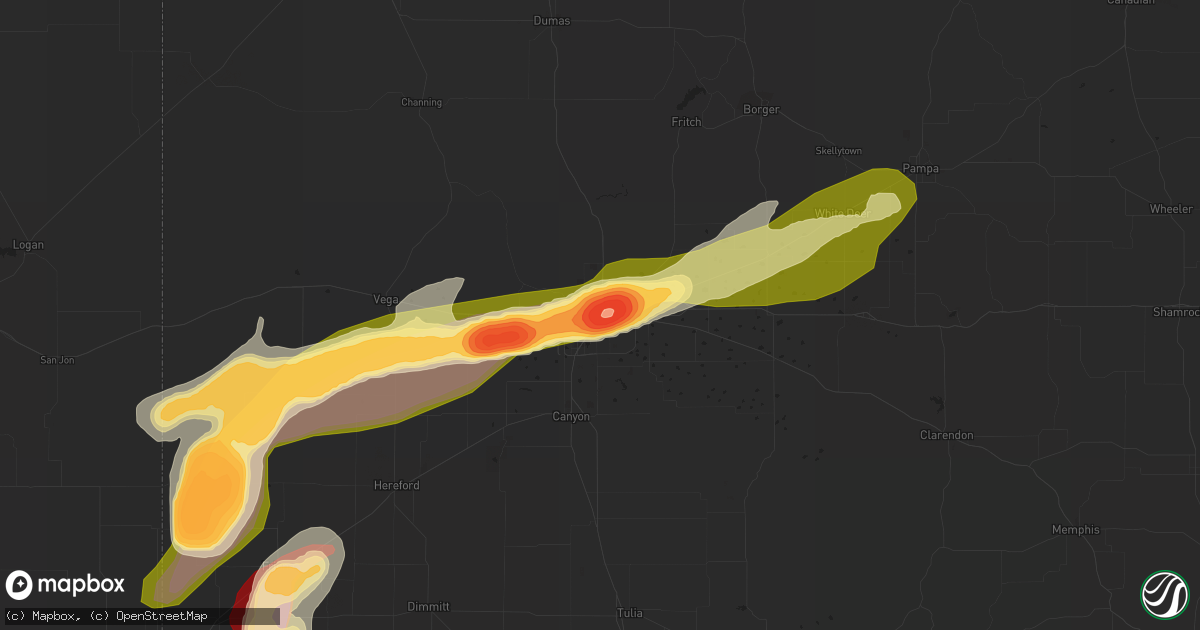 Hail map in Amarillo, TX on May 28, 2013