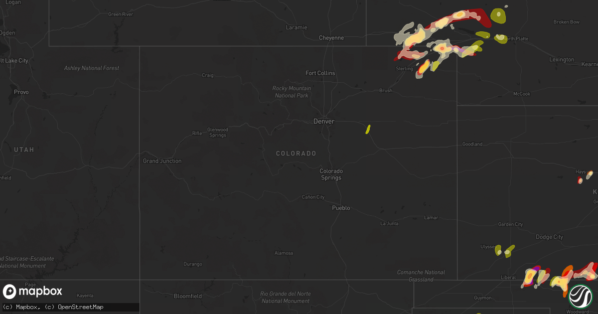 Hail map in Colorado on May 28, 2013
