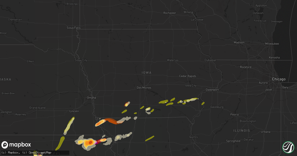 Hail map in Iowa on May 28, 2013