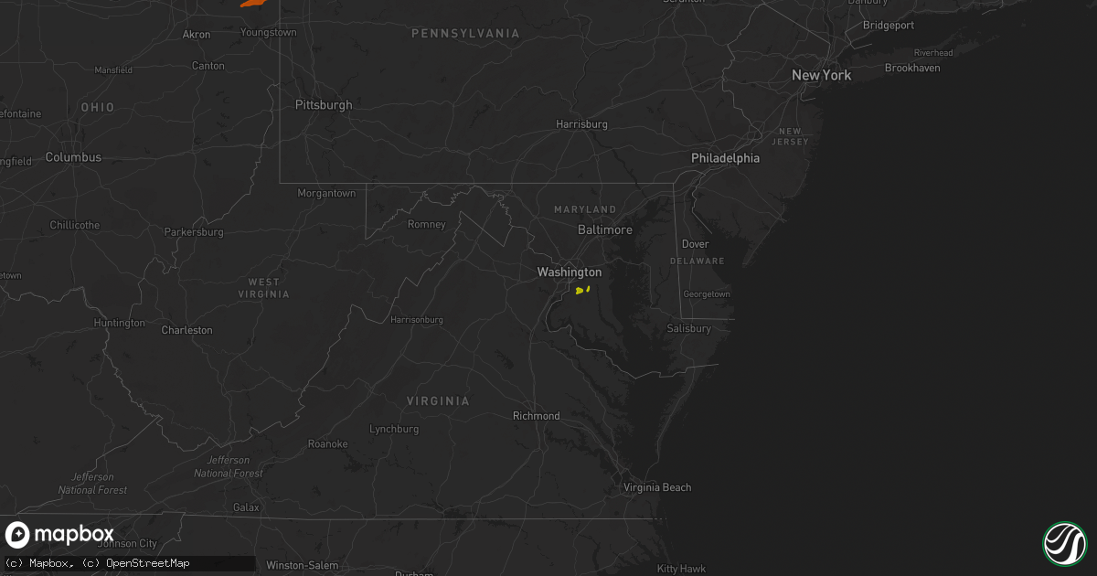 Hail map in Maryland on May 28, 2013