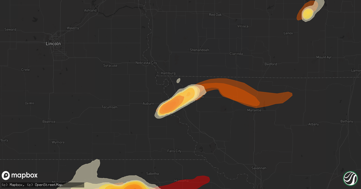 Hail map in Rock Port, MO on May 28, 2013