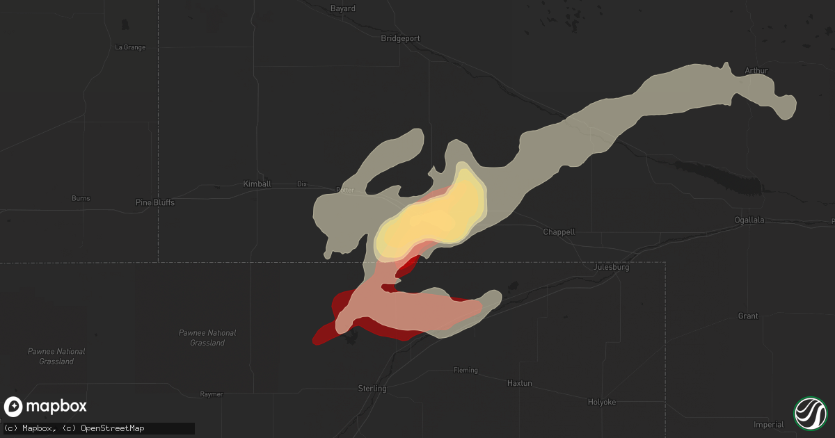 Hail map in Sidney, NE on May 28, 2013