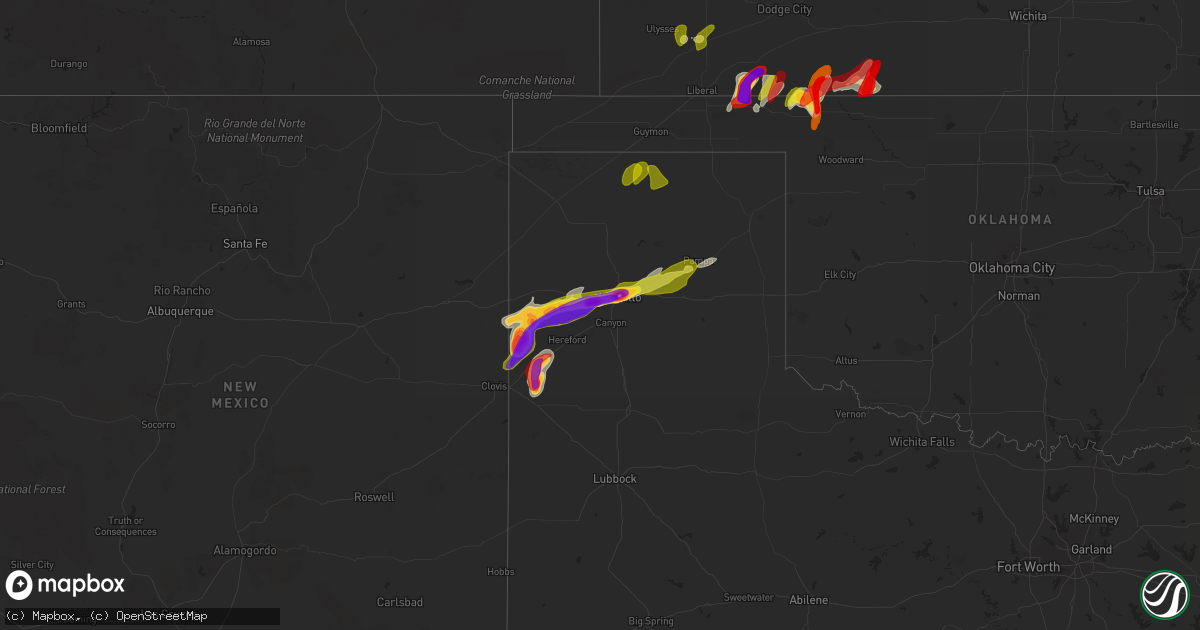Hail map on May 28, 2013