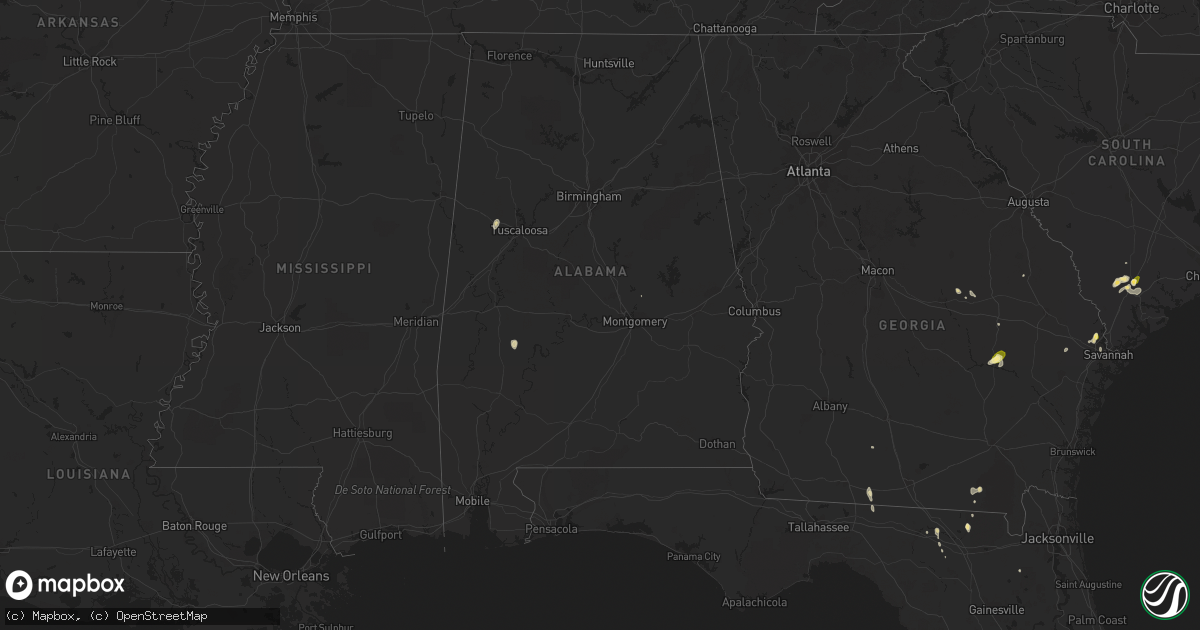 Hail map in Alabama on May 28, 2014