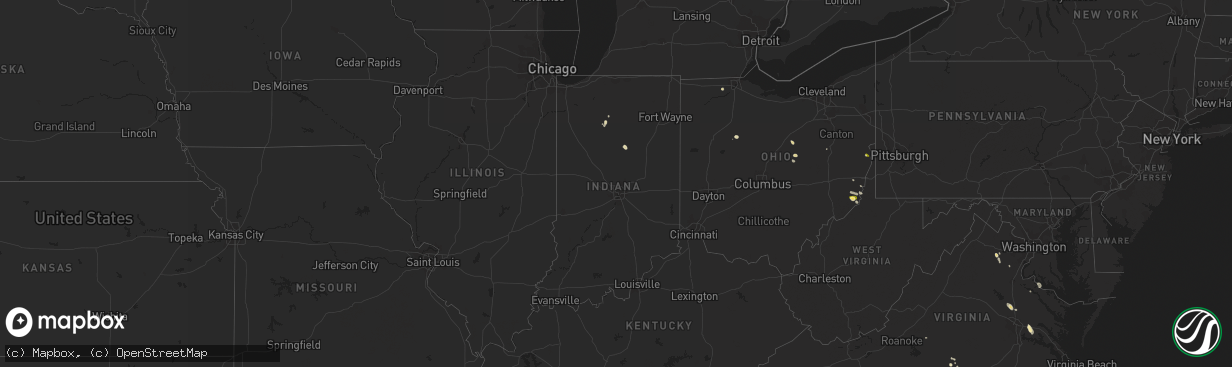 Hail map in Indiana on May 28, 2014