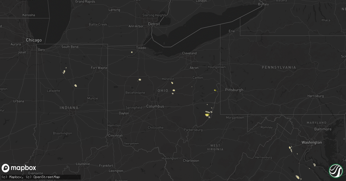 Hail map in Ohio on May 28, 2014