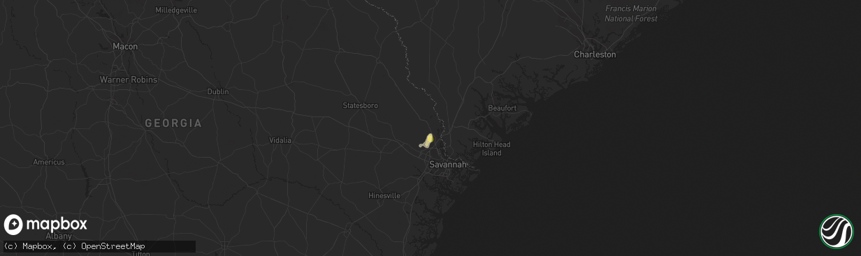 Hail map in Rincon, GA on May 28, 2014