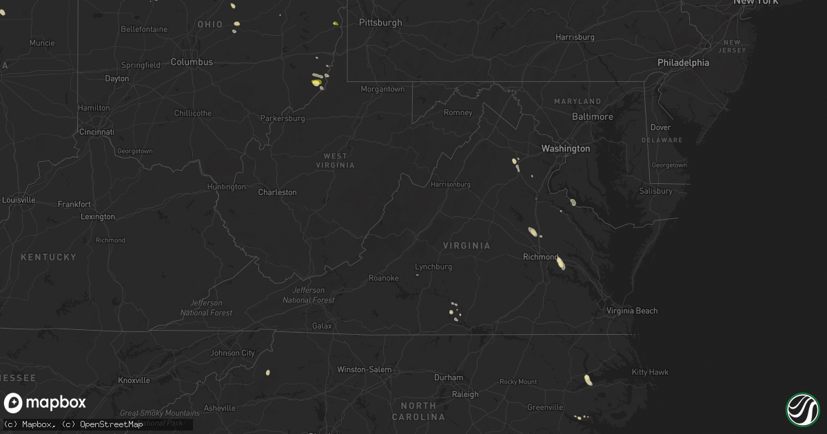 Hail map in Virginia on May 28, 2014