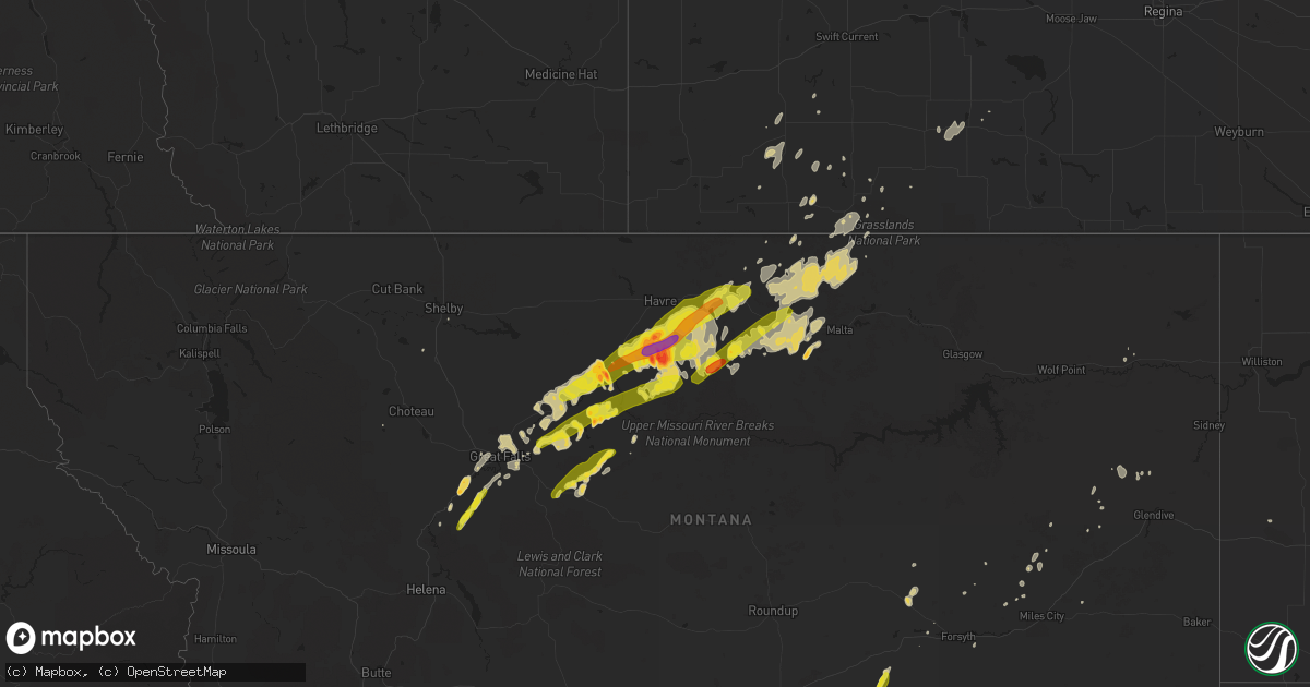 Hail map on May 28, 2014