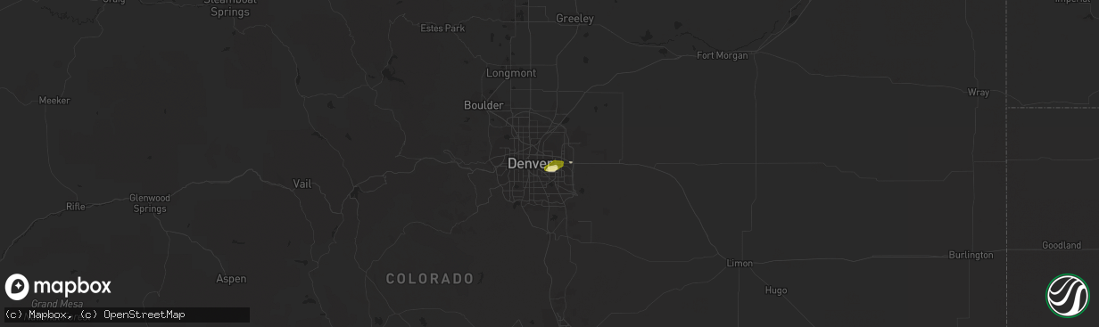 Hail map in Aurora, CO on May 28, 2015