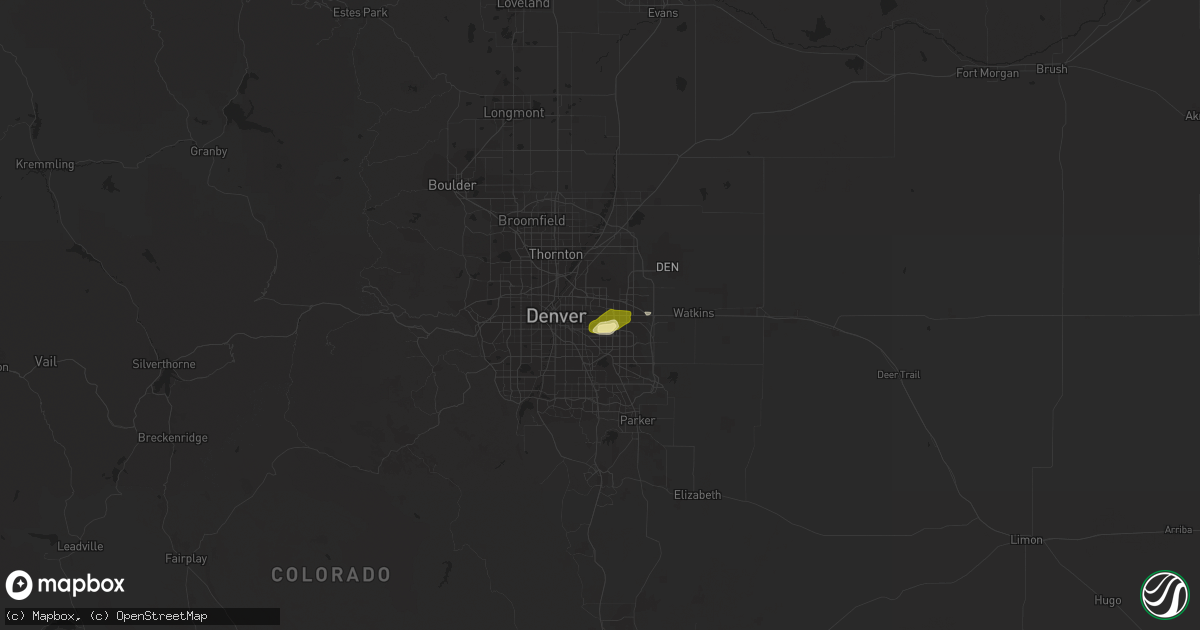 Hail map in Aurora, CO on May 28, 2015