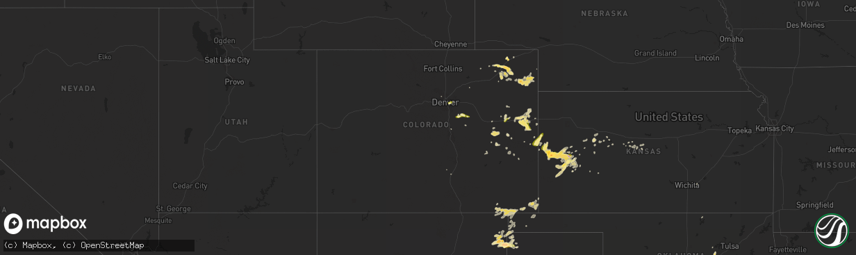 Hail map in Colorado on May 28, 2015