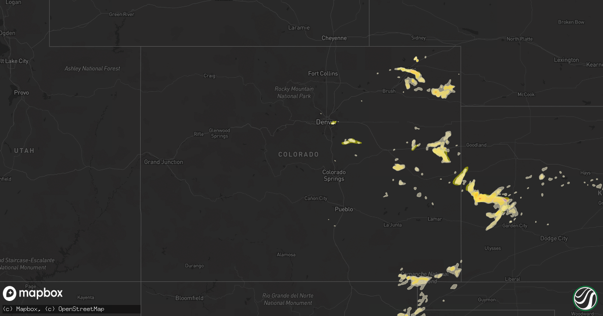 Hail map in Colorado on May 28, 2015