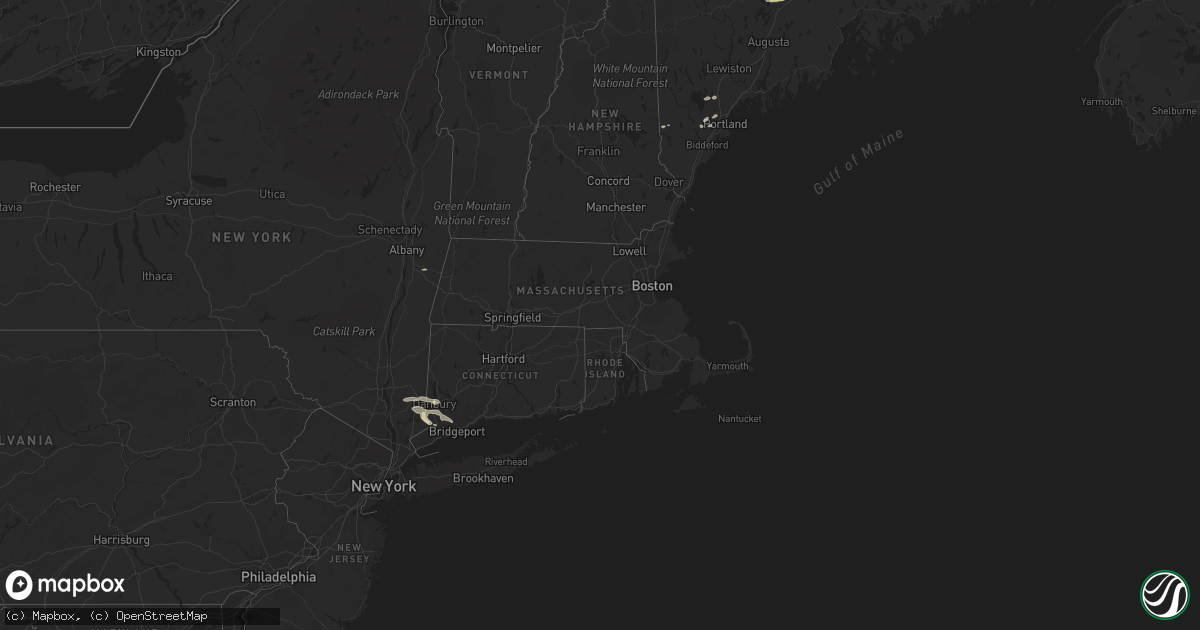 Hail map in Connecticut on May 28, 2015
