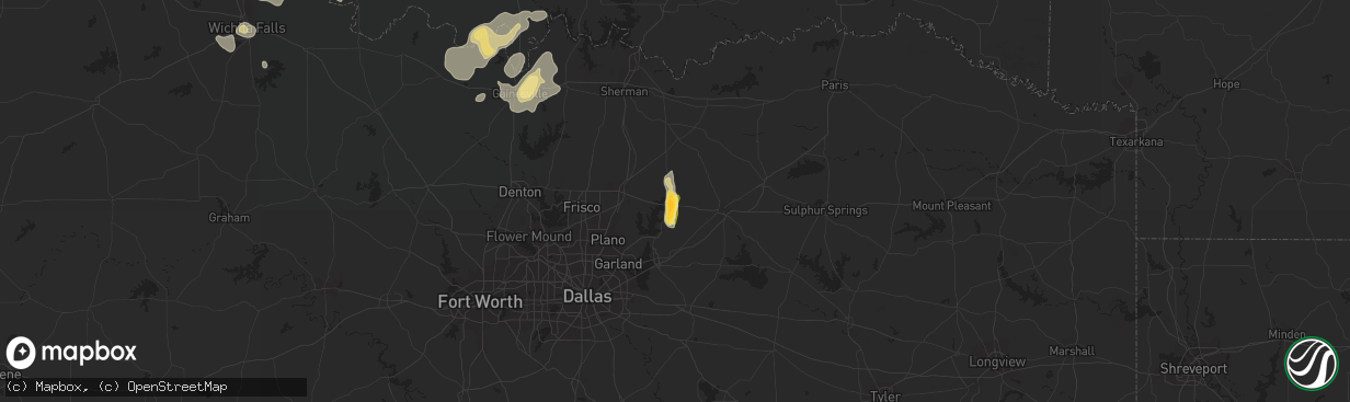 Hail map in Farmersville, TX on May 28, 2015