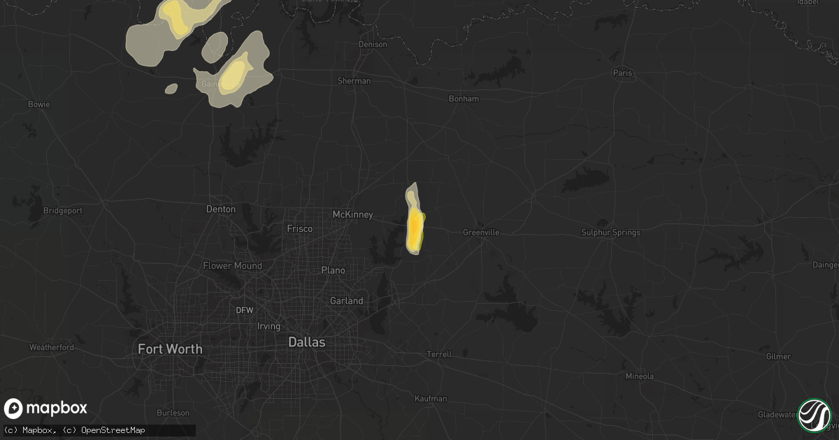 Hail map in Farmersville, TX on May 28, 2015