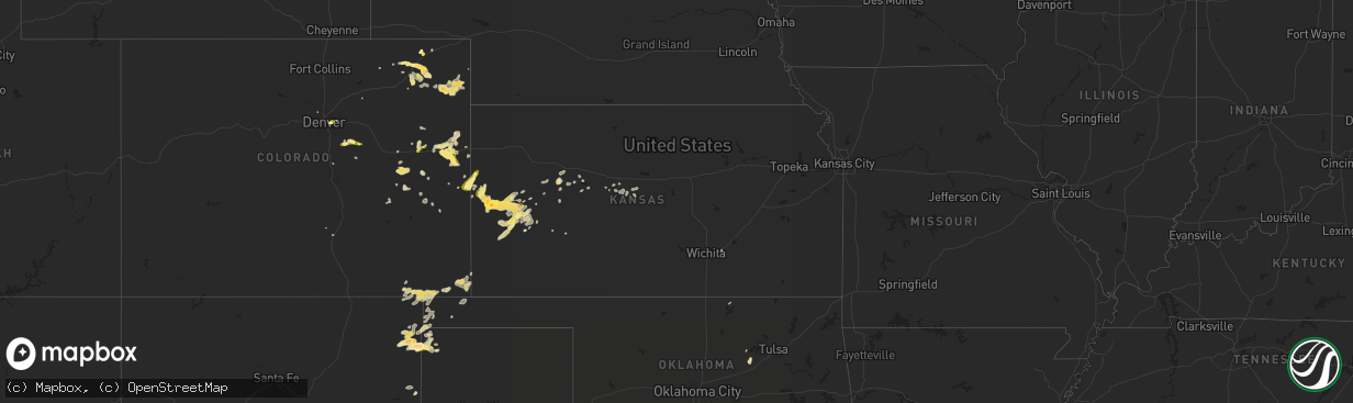Hail map in Kansas on May 28, 2015