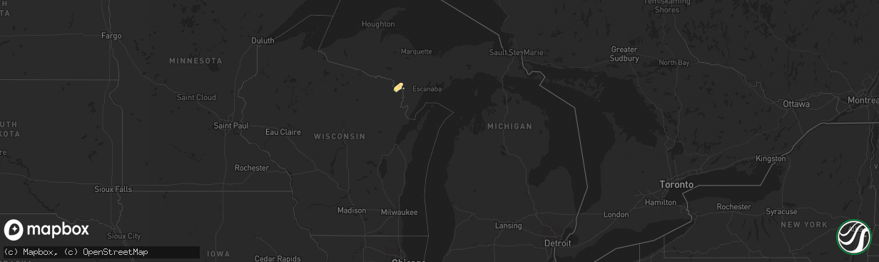 Hail map in Michigan on May 28, 2015