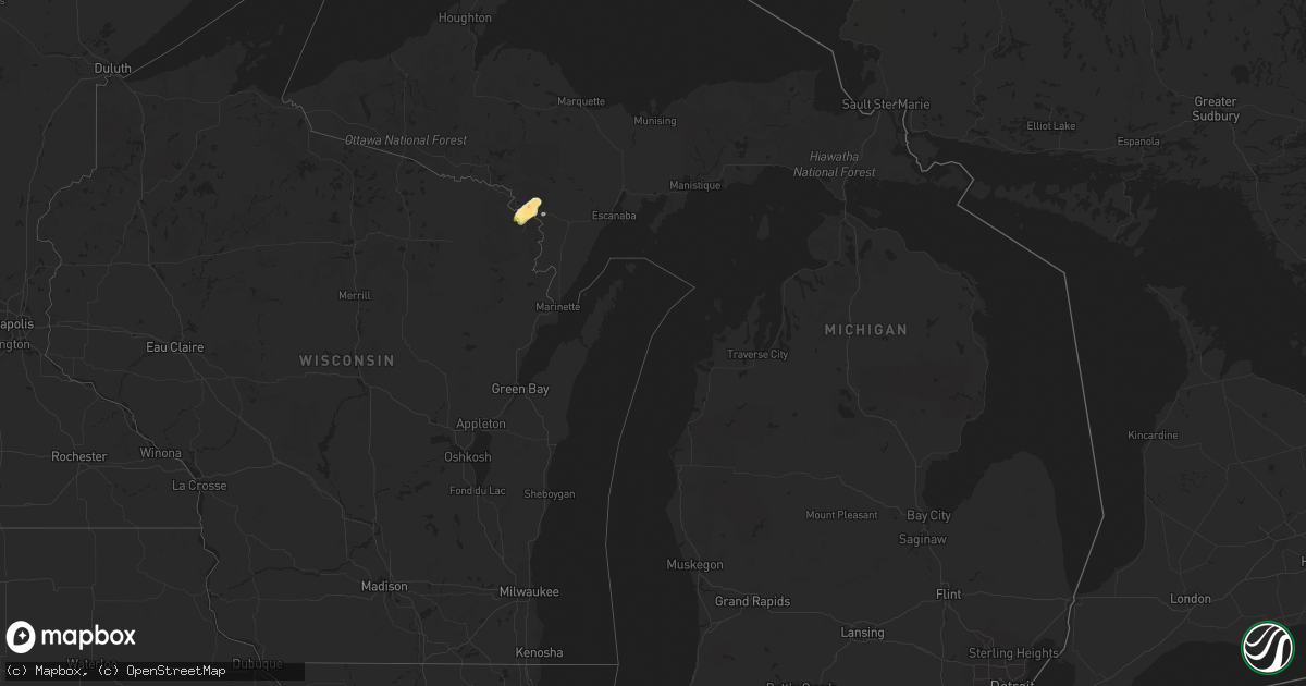 Hail map in Michigan on May 28, 2015